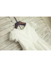 Cotton Puffy Sleeves Flower Girl Dress